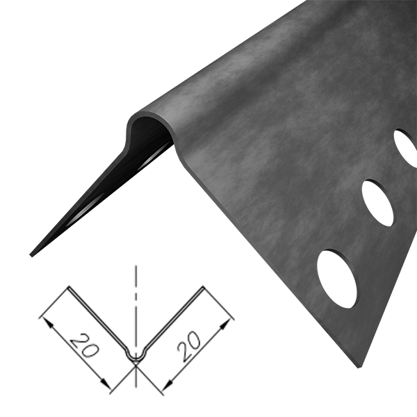 Угол перфорированный 20x20 (3000х38х0,3; Отб. нет; Цинк)